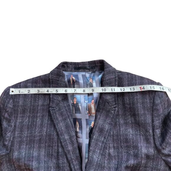 Hans Ubbink Embellished Single-Breasted Blazer Jacket Women's Purple Check - Picture 16 of 16